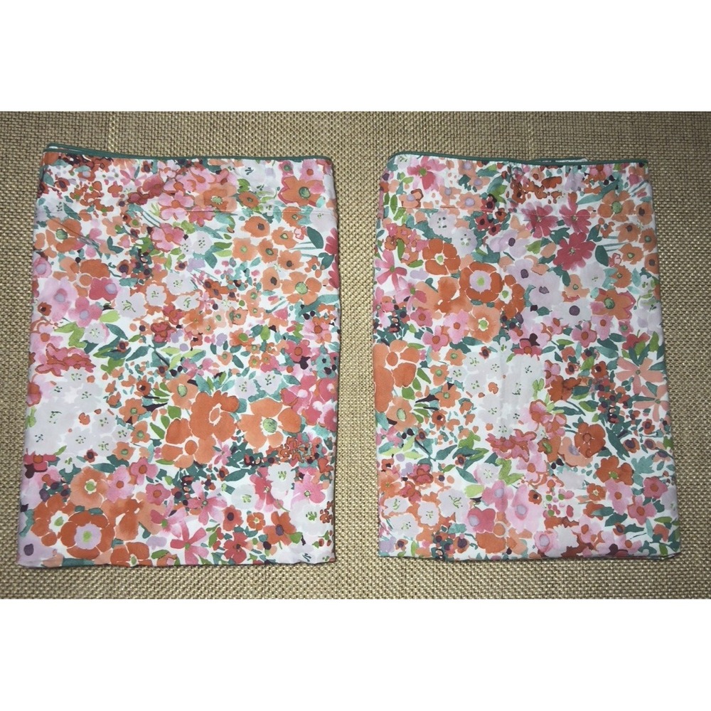 Yves Delorme Millefiori Grenade Euro Sham Set 24" Floral Pillow Cover Pillowcase